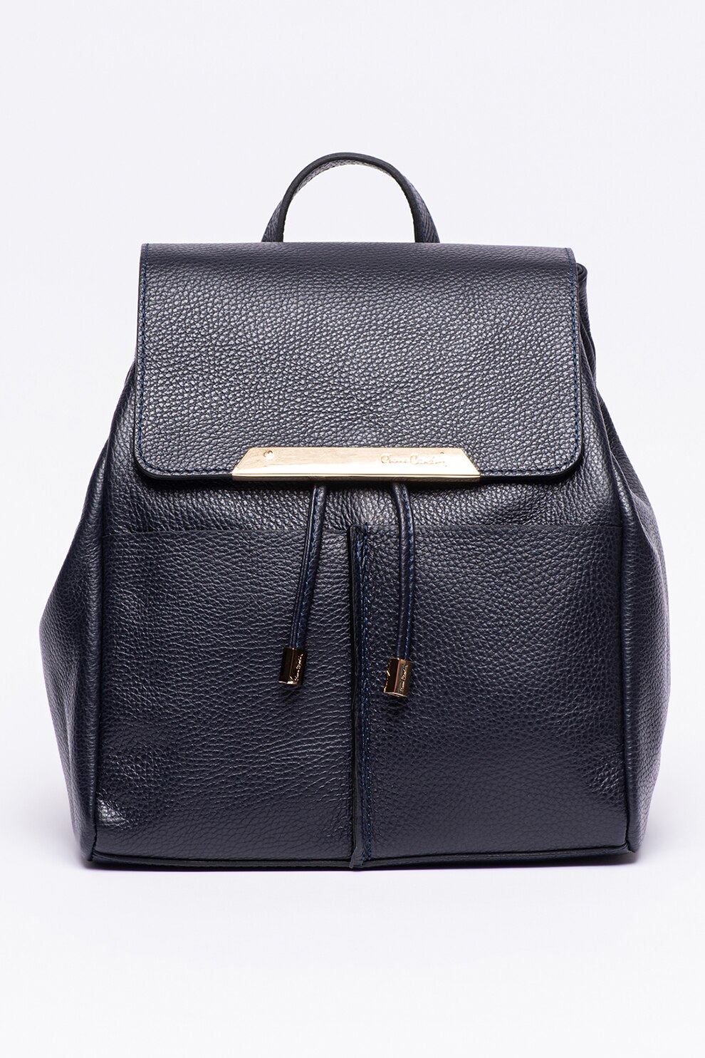 Pierre Cardin, Rucsac de piele cu buzunare multiple, Bleumarin inchis