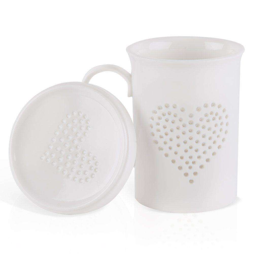 Cana Heart Decor, Orion, Portelan, Alb, 420 ml