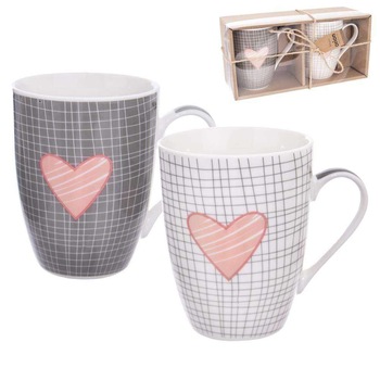Set 2 cani cu imprimeu, Orion, Portelan, Multicolor, 350 ml Set 2 cani cu imprimeu, Orion, Portelan, Multicolor, 350 ml