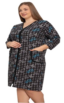 Halat dama cu fermoar,big size, Negru Halat dama cu fermoar,big size, Negru