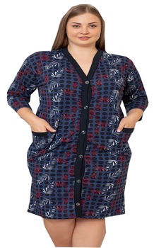 Halat dama cu nasturi,big size IMPRIMEU FRUNZE, Blumarin Halat dama cu nasturi,big size IMPRIMEU FRUNZE, Blumarin