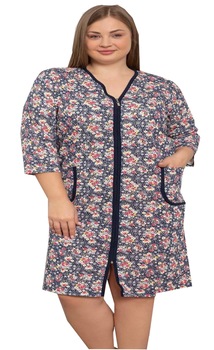 Halat dama cu fermoar ,imprimeu flori Halat dama cu fermoar ,imprimeu flori