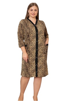 Halat dama cu nasturi imprimeu animal, Maro Halat dama cu nasturi imprimeu animal, Maro