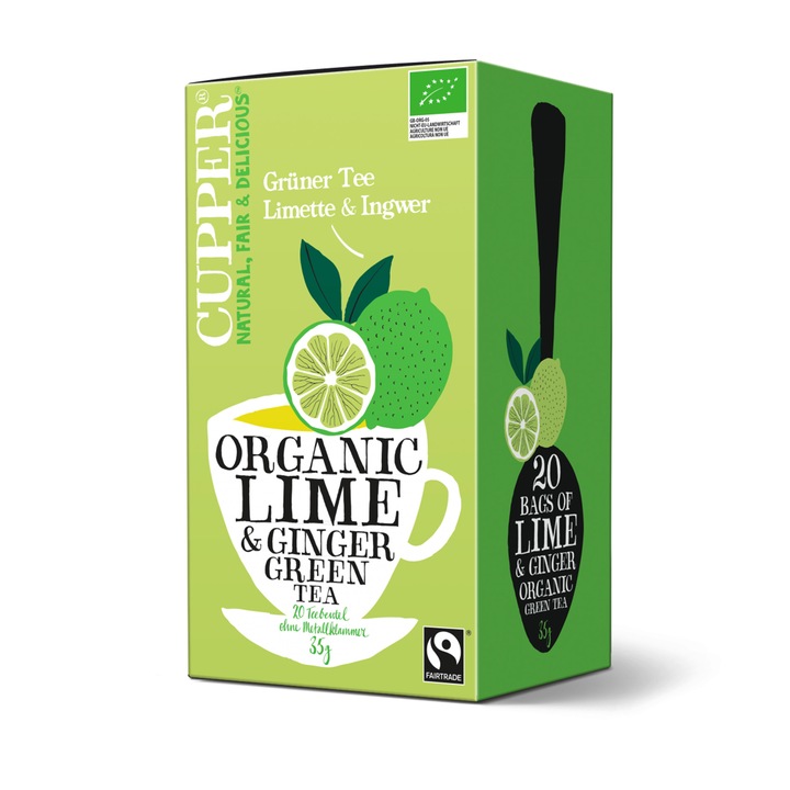 Ceai verde Eco Cupper, Lamaie-Ghimbir, 35 g