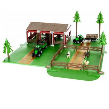 Set de jucarie ferma animalelor, Zola®, 2 tractoare, 3 animale, 102 elemente, 54x62x20 cm Set de jucarie ferma animalelor, Zola®, 2 tractoare, 3 animale, 102 elemente, 54x62x20 cm