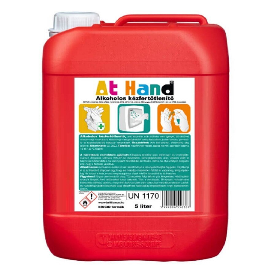 Dezinfectant alcoolic pentru maini At Hand, Brilliance, 5l