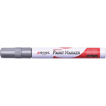 Marker cu vopsea PENAC, rezistent la temperaturi inalte, varf rotund, grosime scriere 2-4mm, argintiu Marker cu vopsea PENAC, rezistent la temperaturi inalte, varf rotund, grosime scriere 2-4mm, argintiu