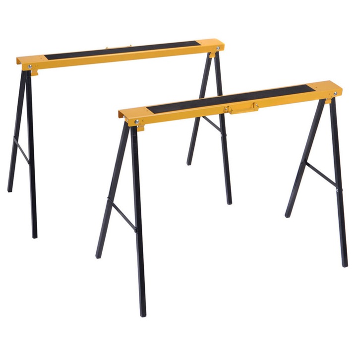 Set capre schela, 2 bucati, Pliabile, Otel, 100x38,5x79cm, TC-015-5-G