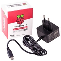 Alimentator oficial Raspberry Pi 4 Model B - negru cu conector USB-C si priza EU