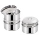 Sufertas De Pranz 3-Nivele Cu Capace Si Suport, Orion, 3 Recipiente + 3 Capace, Capacitate 3X1.3 L, 27x16 cm, Otel Inoxidabil, Maner Pentru Transport, Nu Este 100% Etans, Argintiu