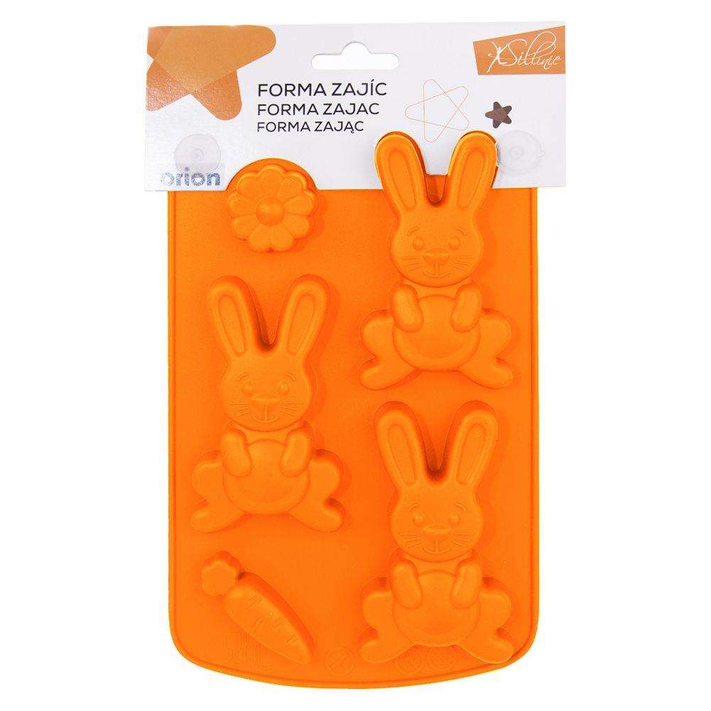 Matrita biscuiti Paste, Orion, Silicon, 5 compartimente, Portocaliu