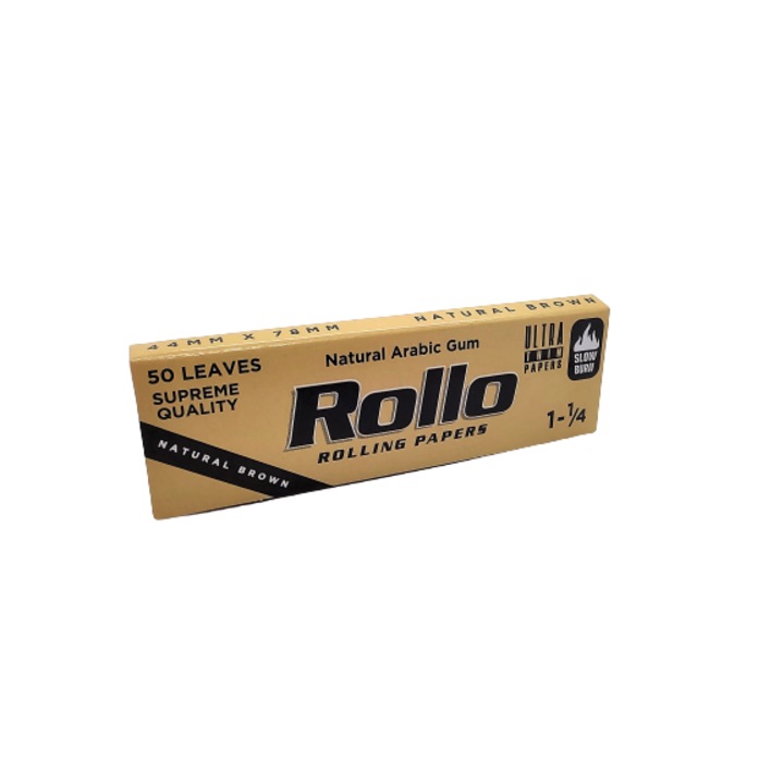 Foite pentru rulat tigari Rollo Natural Brown 78mm / 1.1/4 50 bucati