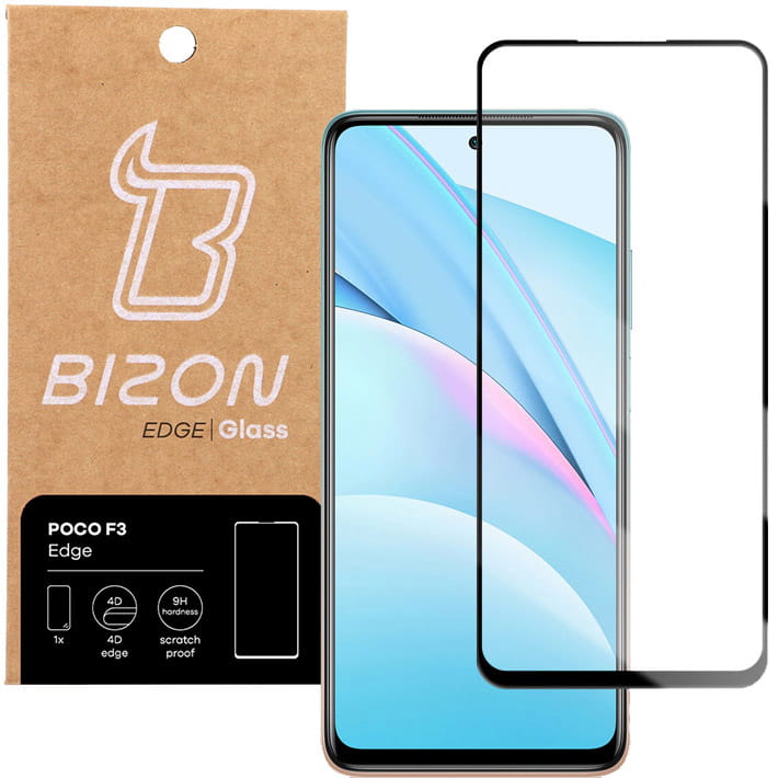 Folie de sticla securizata Bizon Glass Edge pentru Xiaomi Poco F3, negru