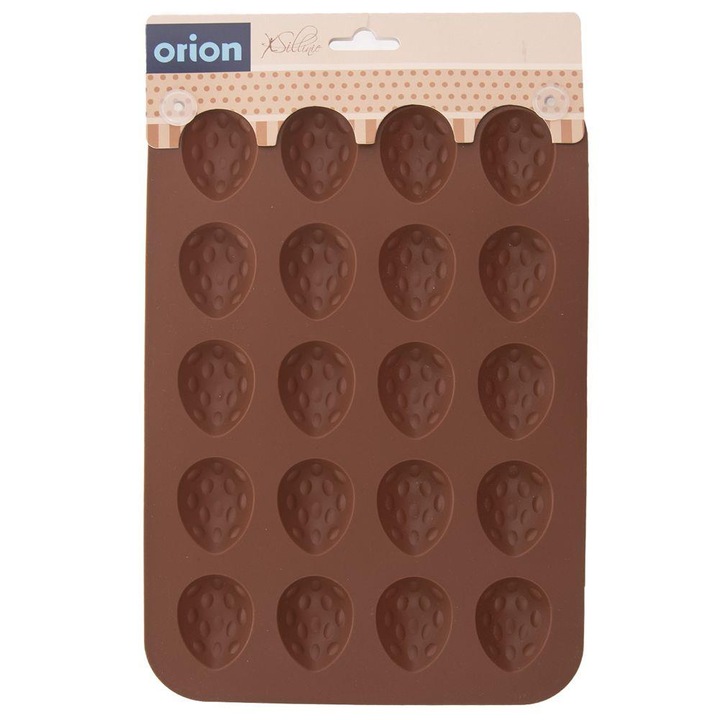 Forma copt fursecuri/nuci, Orion, Silicon, 20 compartimente, Maro