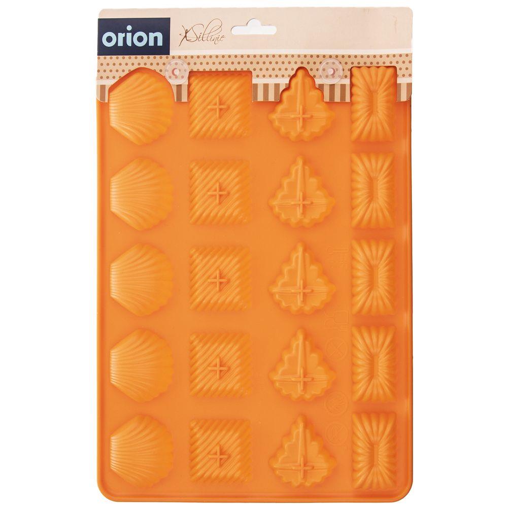 Forma praline, Orion, Silicon, 20 compartimente, Portocaliu