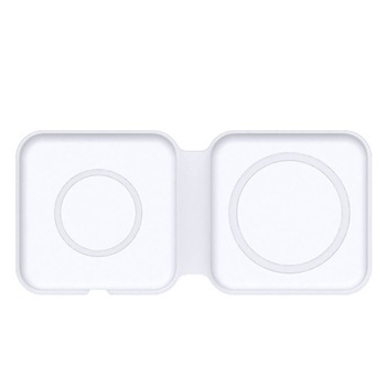 Suport dual pentru incarcare wireless pentru iPhone cu dispozitive compatibile Magsafe si Qi, 4smarts Wireless Charger UltiMAG 15W, alb Suport dual pentru incarcare wireless pentru iPhone cu dispozitive compatibile Magsafe si Qi, 4smarts Wireless Charger UltiMAG 15W, alb