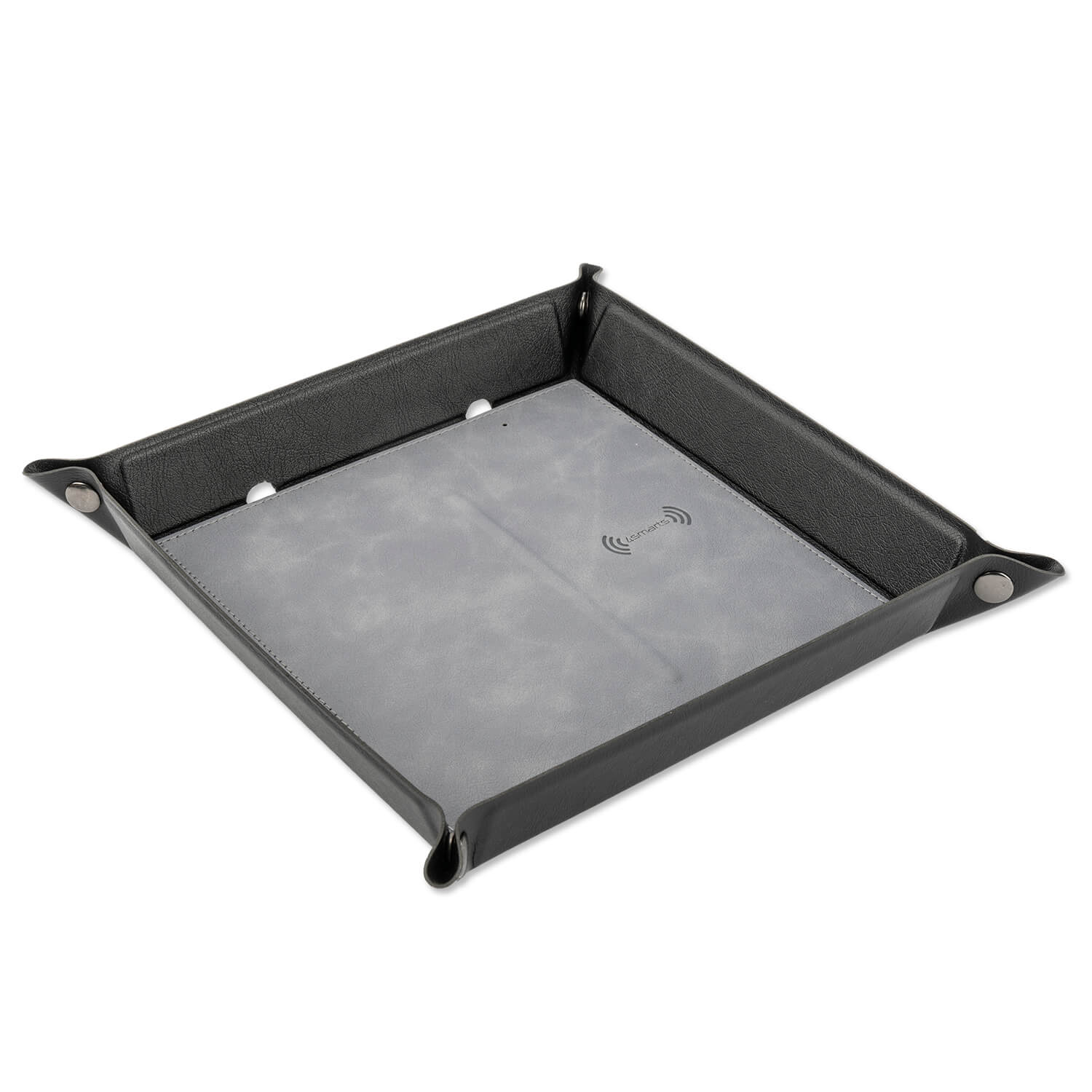 Organizator de birou cu suport de incarcare fara fir pentru dispozitive compatibile Qi , 4smarts Pocket Tray Organizer, 15W , negru