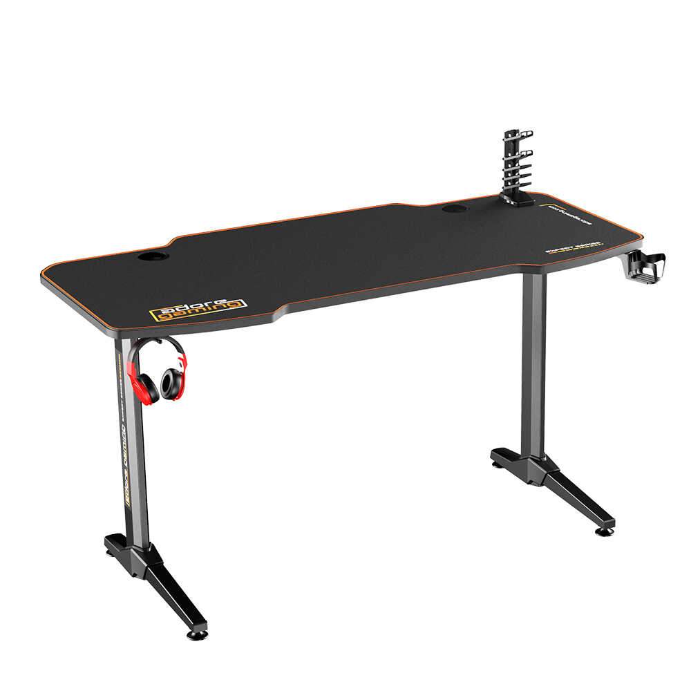 Birou Gaming Adore CARBON SERIES X9, 140 x 66 cm, suprafata carbon, mousepad, USB gamepad holder, suport pentru casti si pahar, cutie cabluri
