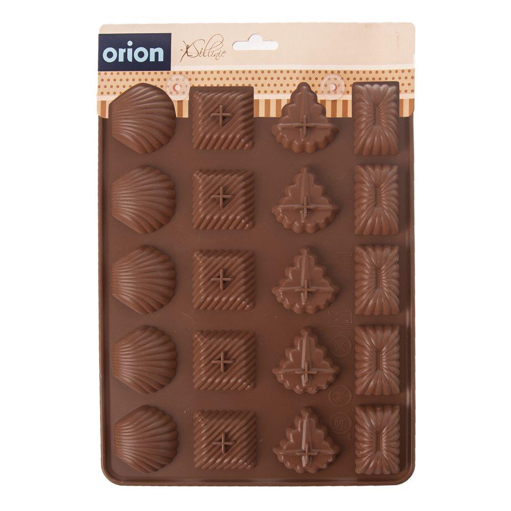 Forma praline, Orion, Silicon, 20 compartimente, Maro