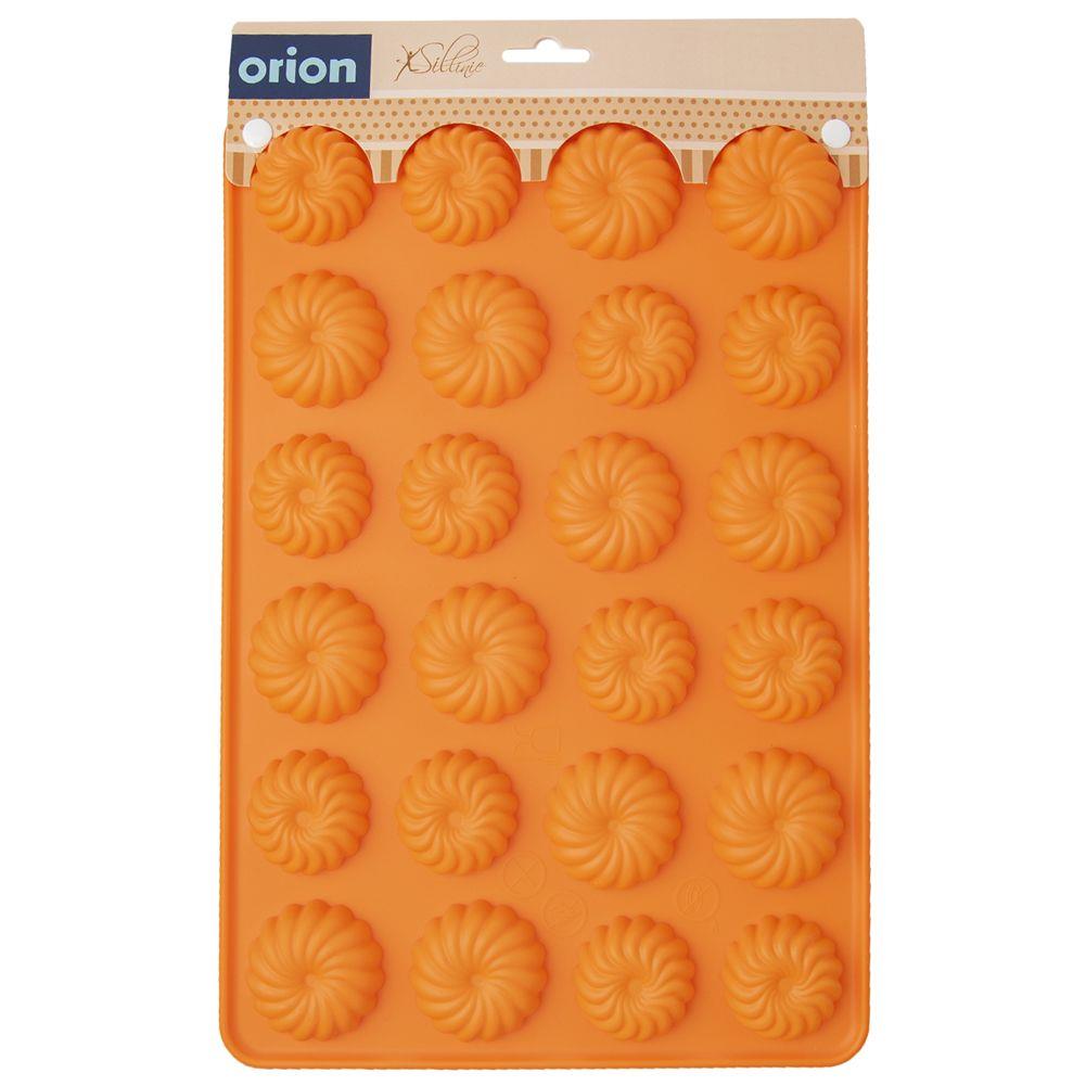 Forma fursecuri, Orion, Silicon, 24 compartimente, Portocaliu