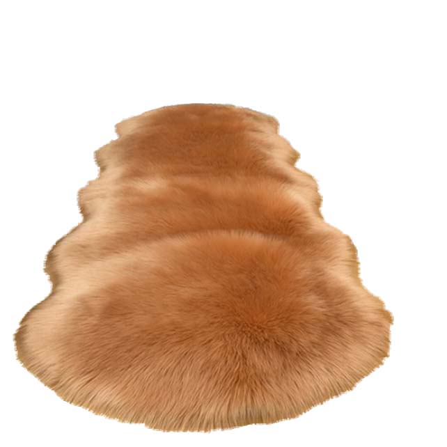 Covor de plus premium, cu gramada lunga, Forma ondulat, culoare Beige, 50x120 cm