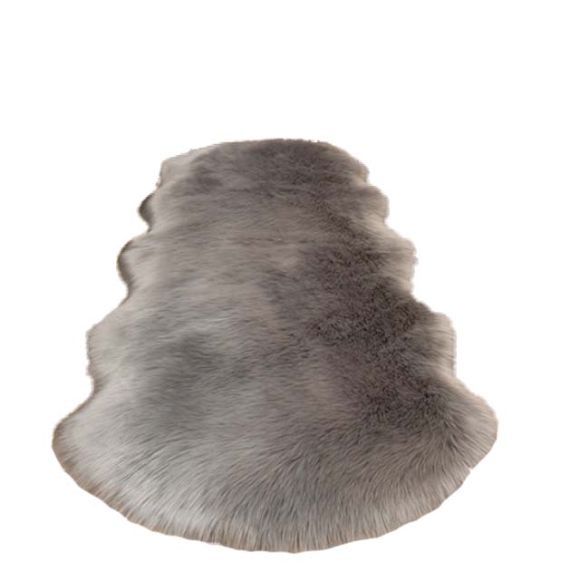 Covor de plus premium, cu gramada lunga, Forma ondulat, culoare gri, 60x150 cm