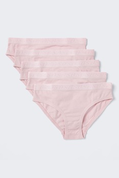 RIVER ISLAND, Set de chiloti din amestec de bumbac - 5 perechi, Roz pal RIVER ISLAND, Set de chiloti din amestec de bumbac - 5 perechi, Roz pal