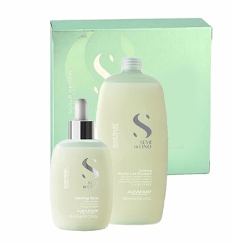 Set pentru scalp sensibil Alfaparf Milano Calming Sampon 1000 ml, Tonic 125 ml Set pentru scalp sensibil Alfaparf Milano Calming Sampon 1000 ml, Tonic 125 ml