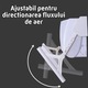 Deflector pentru protectie curent aer conditionat, Empria, ajustabil pe 4 niveluri, retractabil, Alb