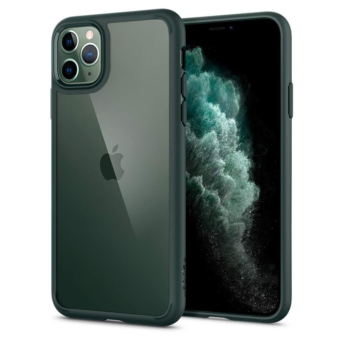 Husa de protectie Iphone 11 Pro, Spigen, TPU, Verde inchis