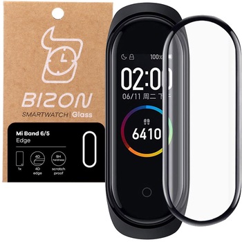 Folie de sticla securizata Bizon Glass Edge pentru Xiaomi Mi Band 6/5, negru Folie de sticla securizata Bizon Glass Edge pentru Xiaomi Mi Band 6/5, negru