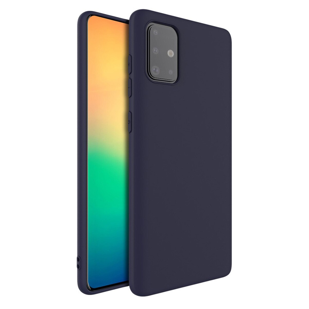 Husa de protectie GALAXY A51, IMAK, Cauciuc, Albastru inchis