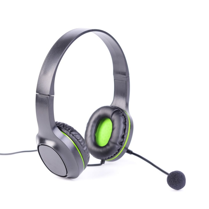 Геймърски Слушалки с Микрофон Royal SY-GX30 GAME, Jack 3.5 мм, Черен/Зелен