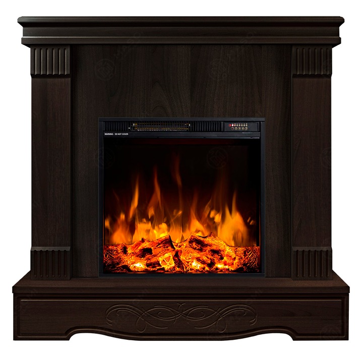 Semineu electric, Masomi, Anna 23 & Frank-20' 1600 W, Nuc negru, 97*96*28 cm