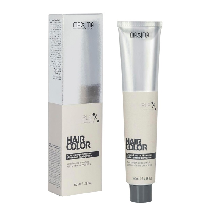 Vopsea de par Profesionala Maxima 7381 blond cenusiu deschis, cu tehnologie Plex, cheratina si Ceramide, tub 100ml