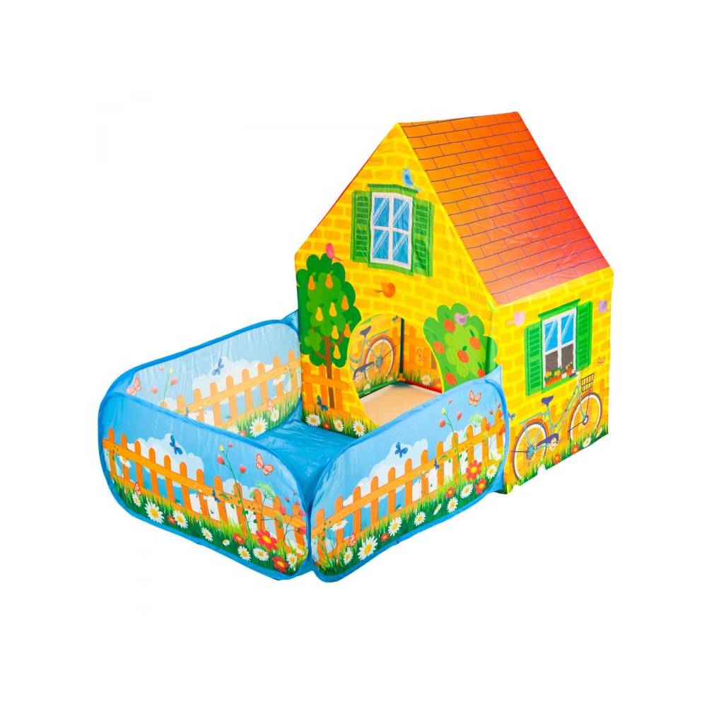 Cort de Joaca Pentru Copii, Model Ferma cu Curte, Bigshot BS8173MC, 2 intrari, 150 x 110 x 90 cm, Multicolor
