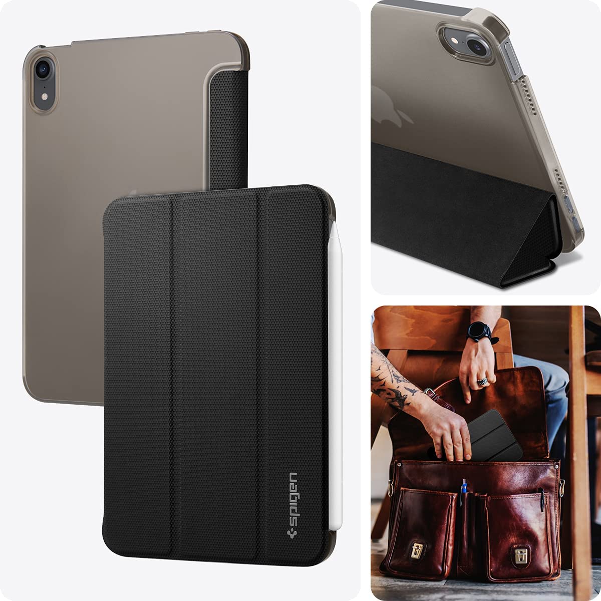 Husa Spigen Liquid Air Folio compatibila cu iPad Mini 6 (2021) Black