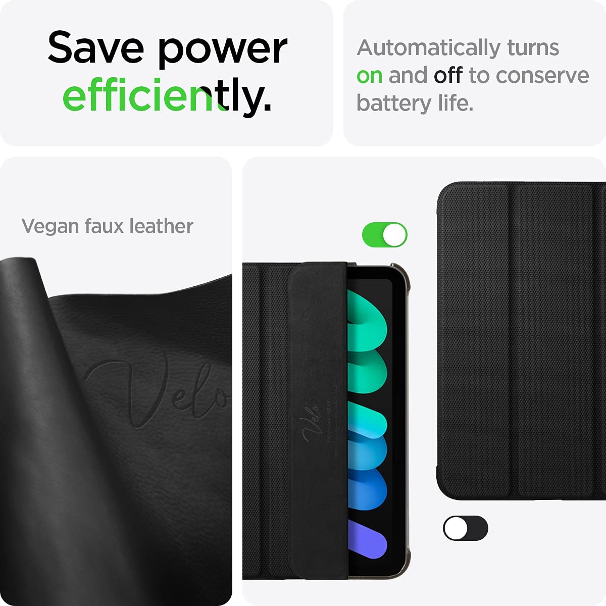Husa Spigen Liquid Air Folio compatibila cu iPad Mini 6 (2021) Black