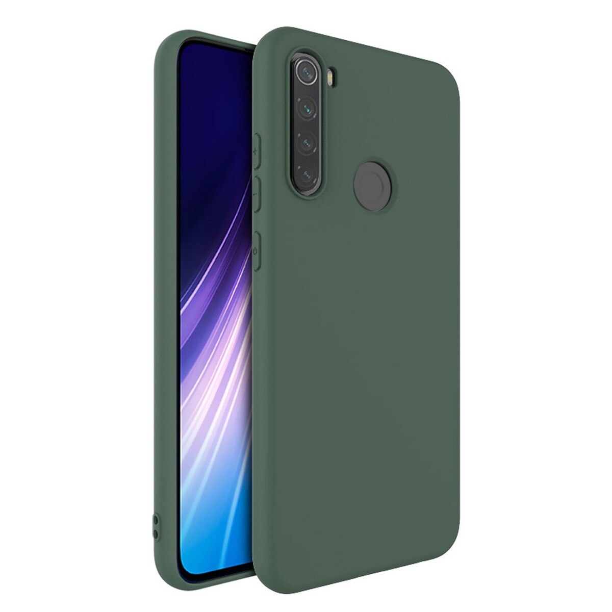 Husa de protectie Xiaomi REDMI NOTE 8T, IMAK, Cauciuc, Verde inchis
