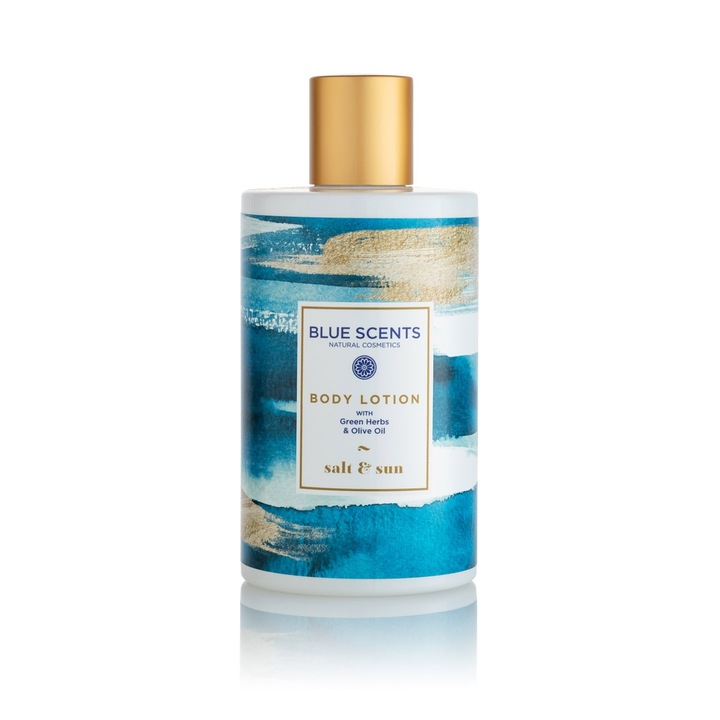 Lotiune de corp, Blue Scents, cu sare si unt de shea, hidratare si catifelare, 300 ml
