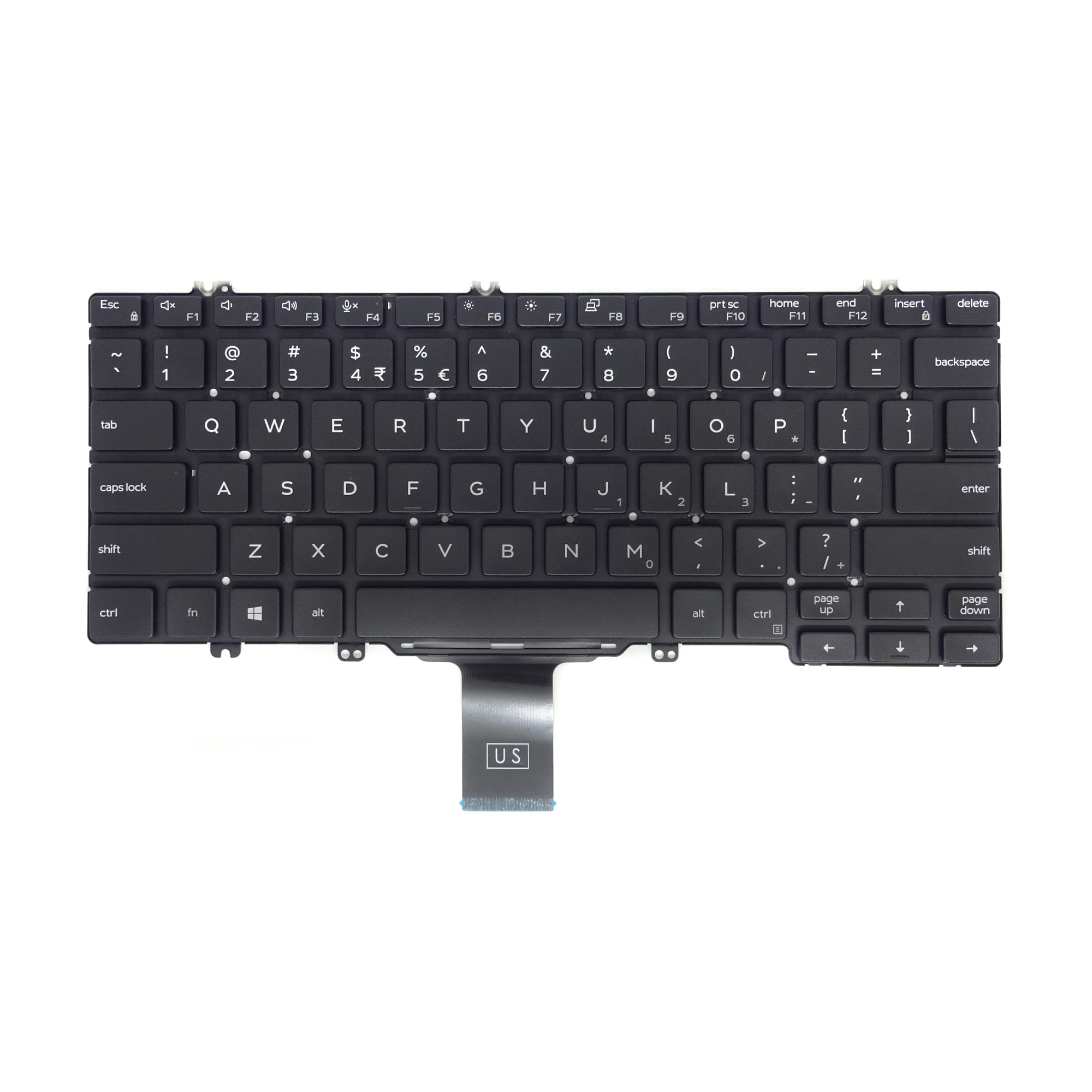 Tastatura Dell neagra, fara iluminare, layout US pentru Latitude 5300, 5310, 7300