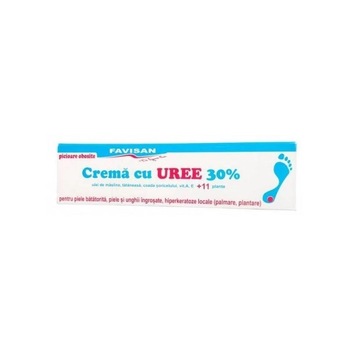 Crema cu uree 30% pentru picioare obosite, Favisan, 50 ml Crema cu uree 30% pentru picioare obosite, Favisan, 50 ml