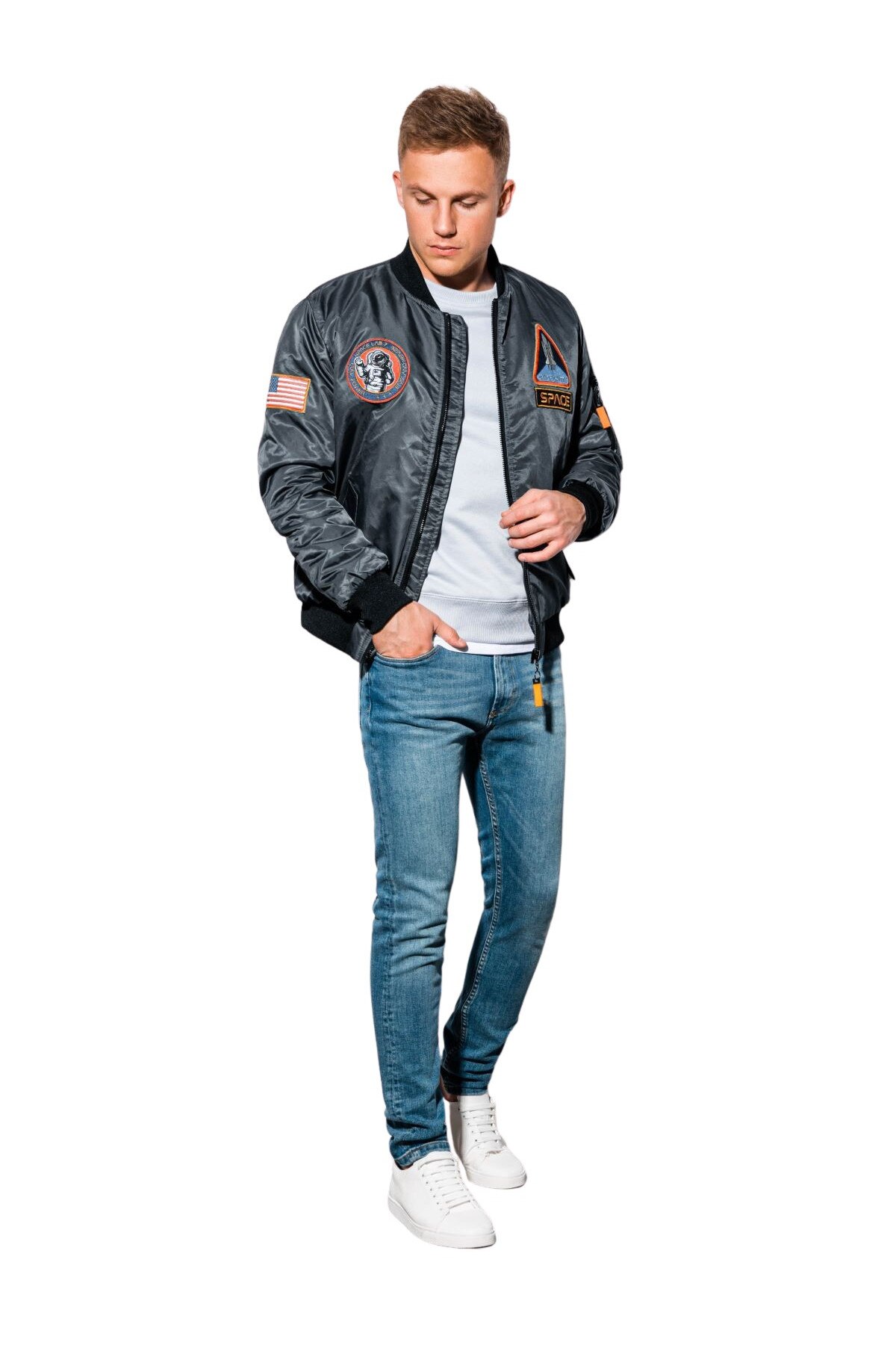 Geaca barbati - C351 - gri, Gri, S