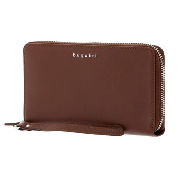 Portofel BUGATTI, piele cognac, cu fermoar, multiple compartimente Portofel BUGATTI, piele cognac, cu fermoar, multiple compartimente