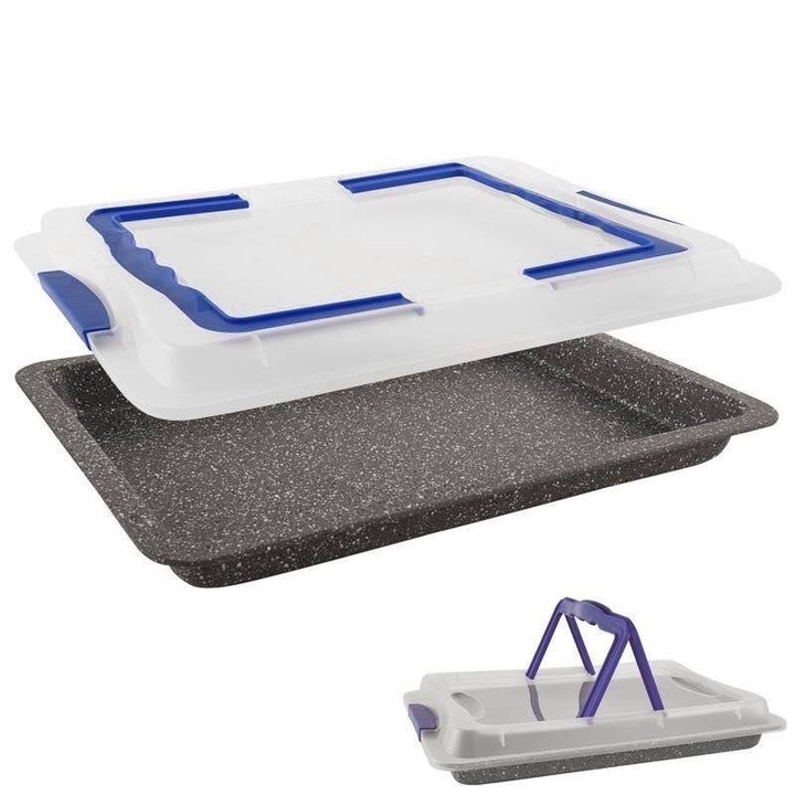 Тава за печене GRANDE с капак и дръжка, 43 х 29 х 7 см