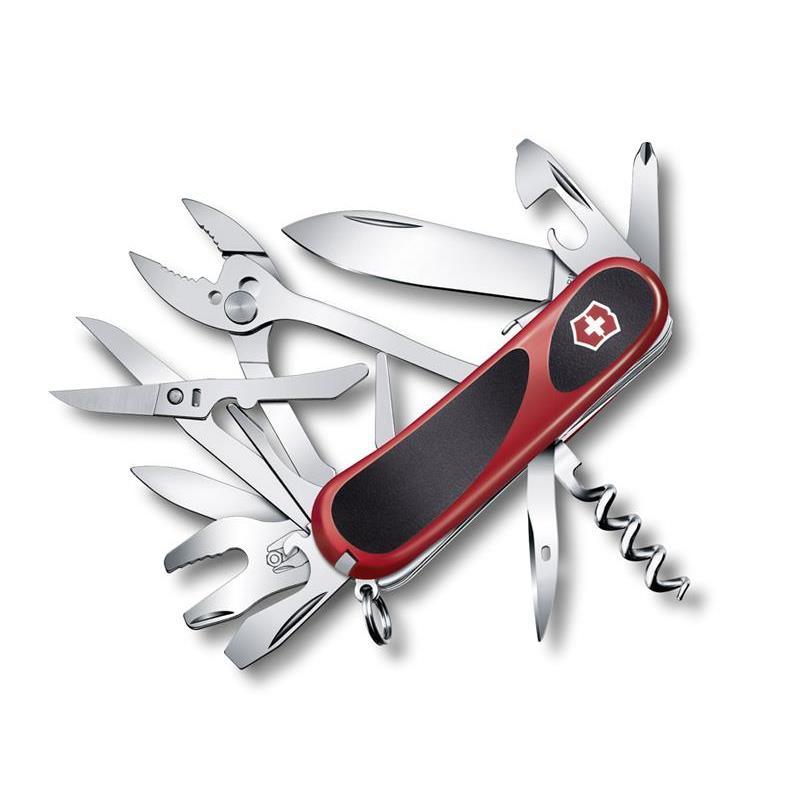Cleste multifunctional, Victorinox, Evogrip Security 557, 22 Functii, 8.5 cm, Rosu/Negru