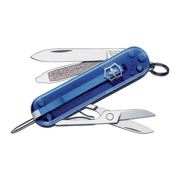 Cleste multifunctional Victorinox, Signature, 7 Functii, 5.8 cm, Albastru Cleste multifunctional Victorinox, Signature, 7 Functii, 5.8 cm, Albastru