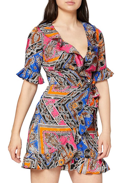 Rochie Find pentru femei, decolteu în V, stil îmbrățișat, Multicolor