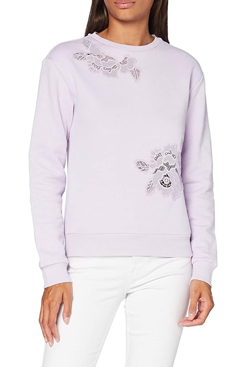 Bluza dama Find, Dantela flori, Bumbac, Mov pal