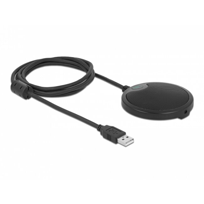 Microfon pentru birou Delock 20672, Omnidirectional, USB, Negru
